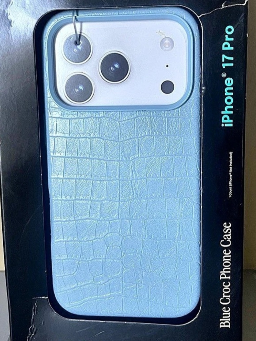 Hello Lux iPhone 17 Pro Light Blue Croc Phone Case New In Box